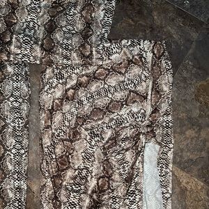 3-Piece Snake-Print Set